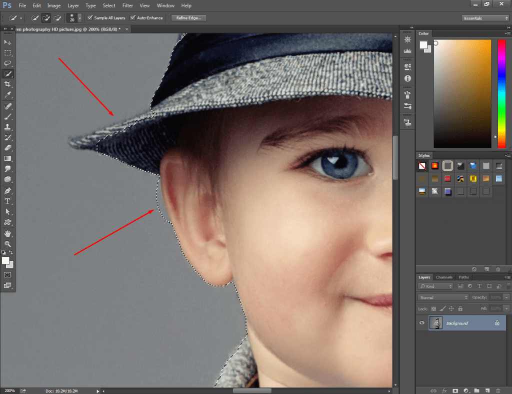 Outline an image in Photoshop