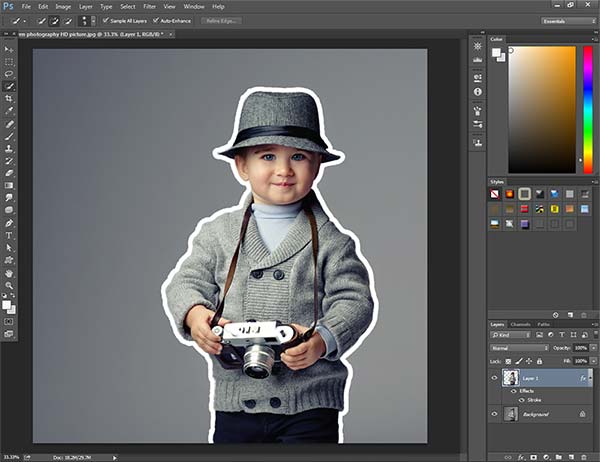 how to outline an image in photoshop