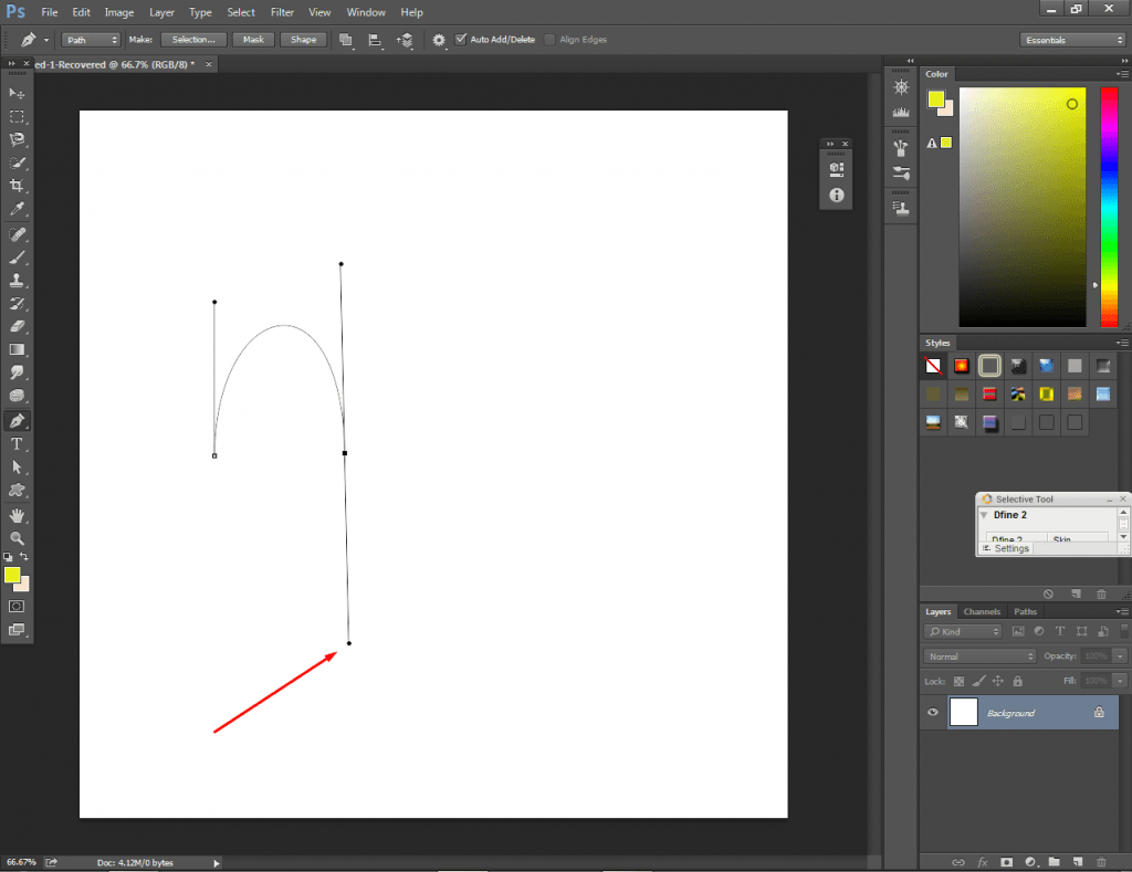 Draw Curved Lines in Photoshop