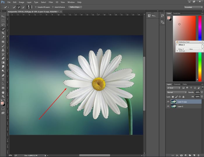 how to deselect in Photoshop