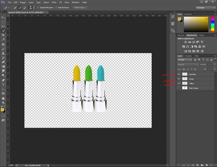 How to Unmerge Layers in Photoshop? 10 3 separate layers