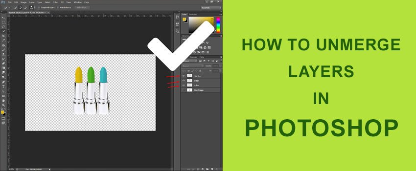 how to unmerge layers in Photoshop