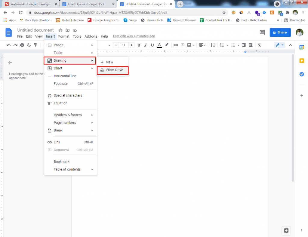 Create a New document