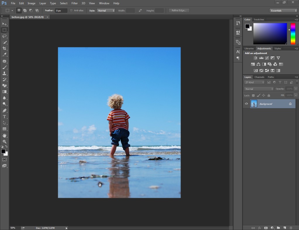 how to extend background in photoshop