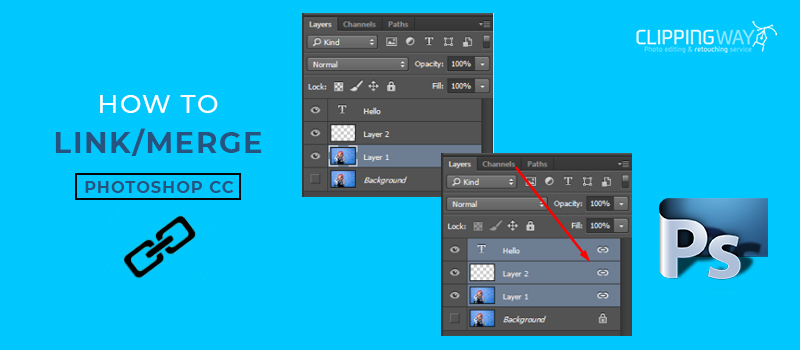 how to link layers in photoshop