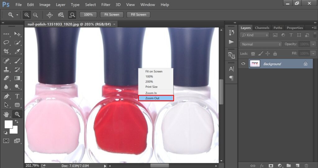 how to zoom in and out in adobe photoshop